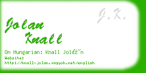 jolan knall business card